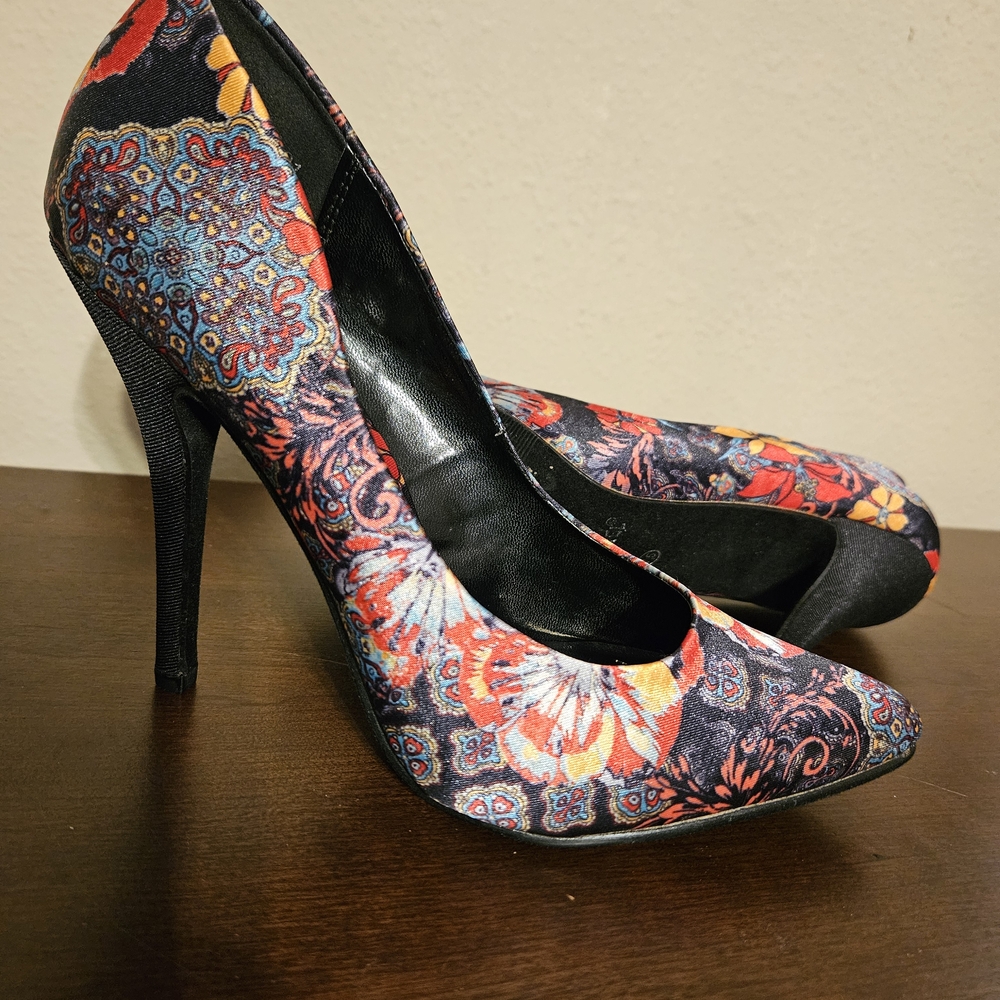 Vibrant Paisley Heels